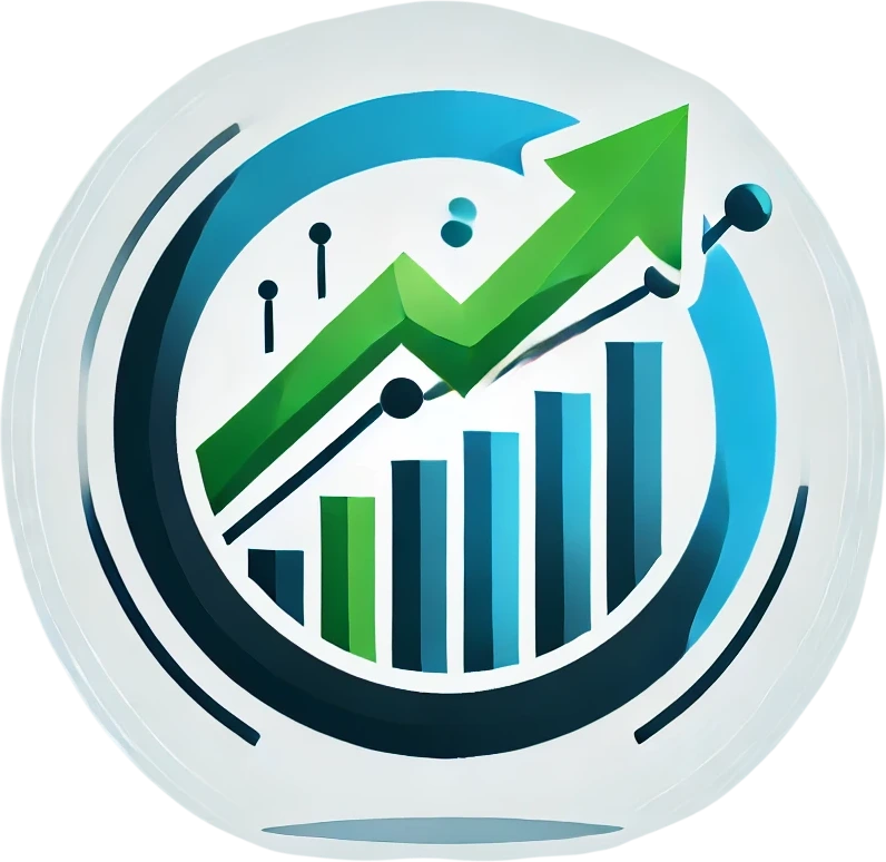results-logo Target with arrows, bar chart, coins, and magnifying glass.